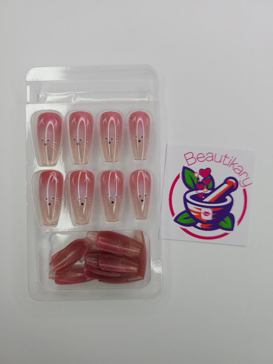 Cute Mouse reusable press on nails